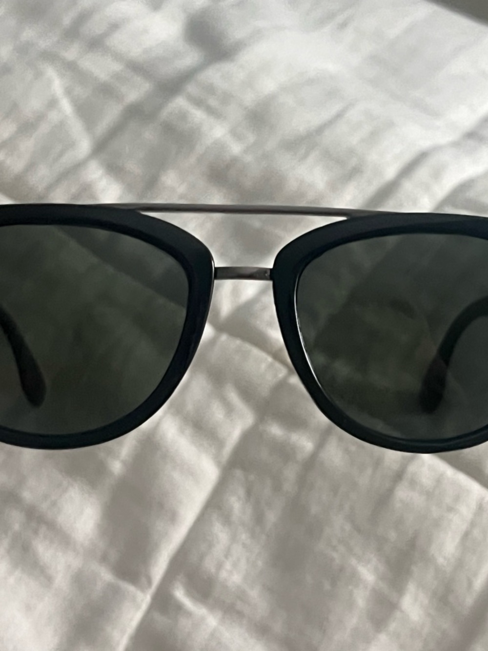 NWT Classic Black Sunglasses with Silver Bridge